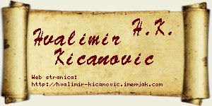 Hvalimir Kićanović vizit kartica